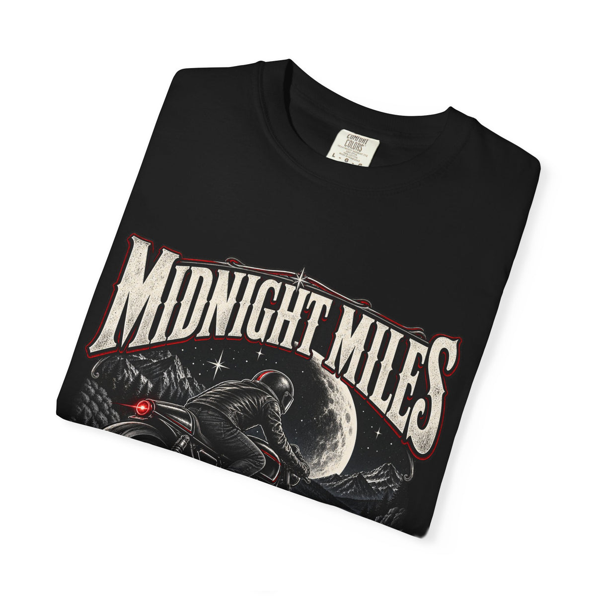 Midnight Miles Motorcycle Graphic Tee | Comfort Colors 1717