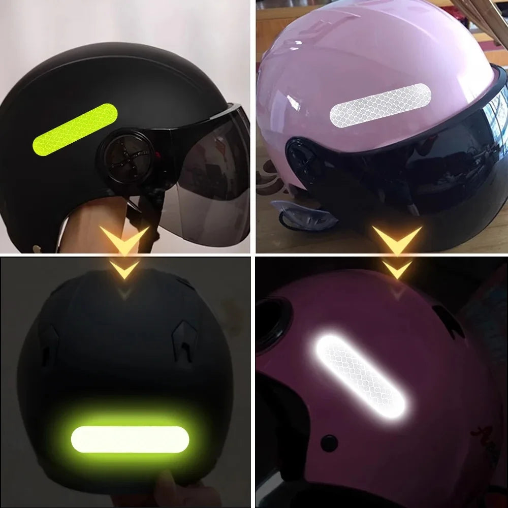 Motorcycle Helmet Reflective Safety Strips – 10-Pack Night Visibility Decals