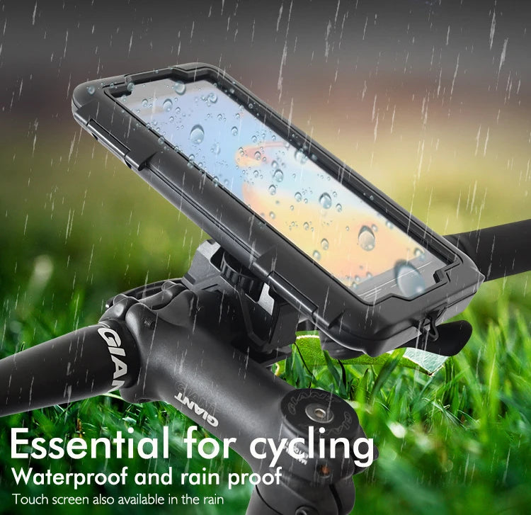 Waterproof Motorcycle Phone Holder – Handlebar & Mirror Mount with Navigation Cover