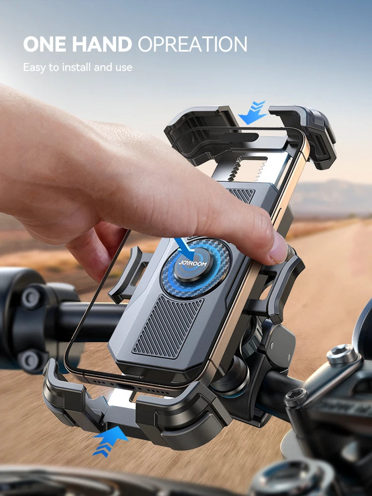 Anti-Vibration Motorcycle Phone Mount – 360° Adjustable Handlebar Holder (JR-ZS498)