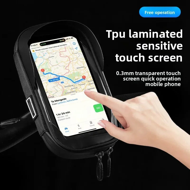 Waterproof Motorcycle Phone Holder – 360° Handlebar Mount