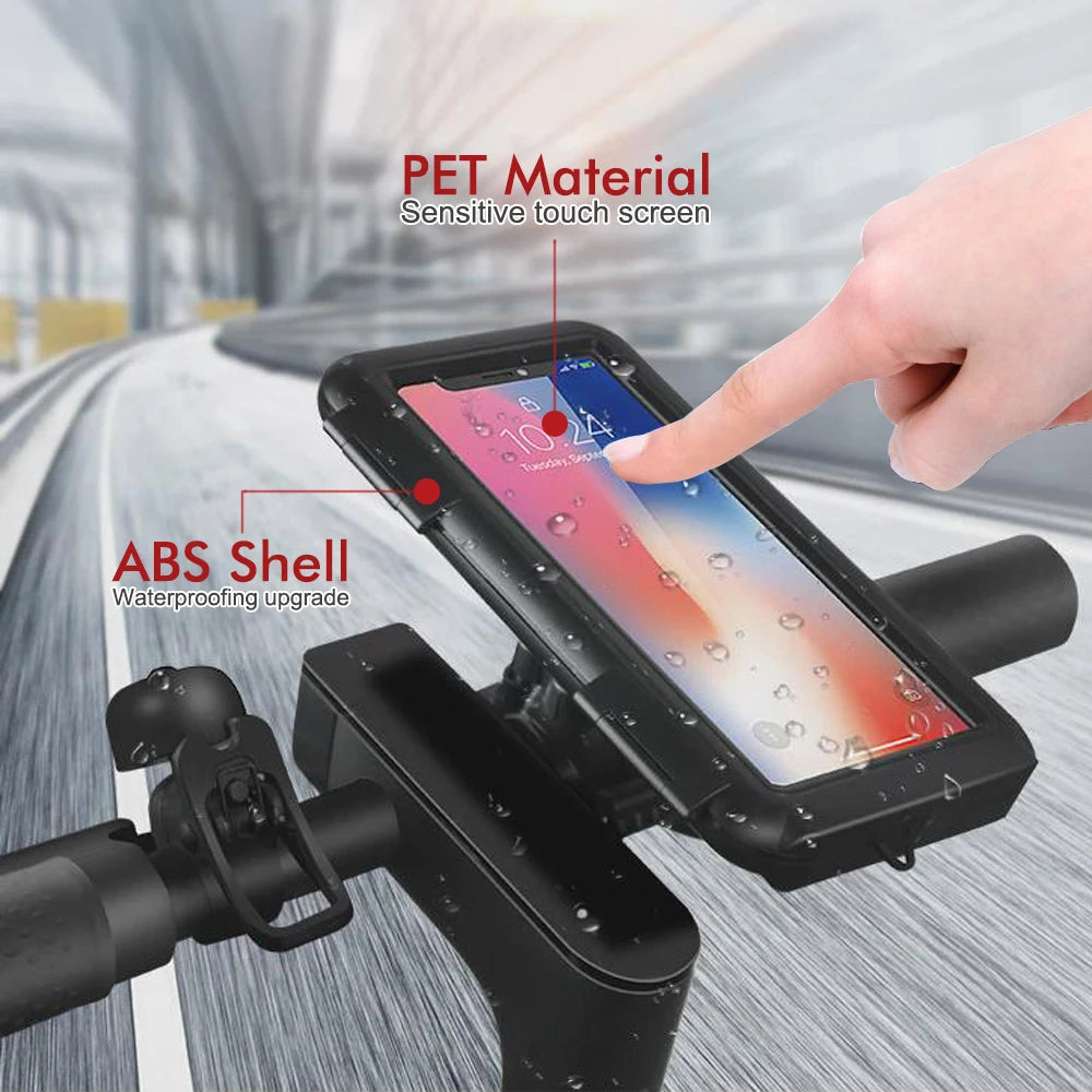 Waterproof Motorcycle Phone Holder – Handlebar & Mirror Mount with Navigation Cover