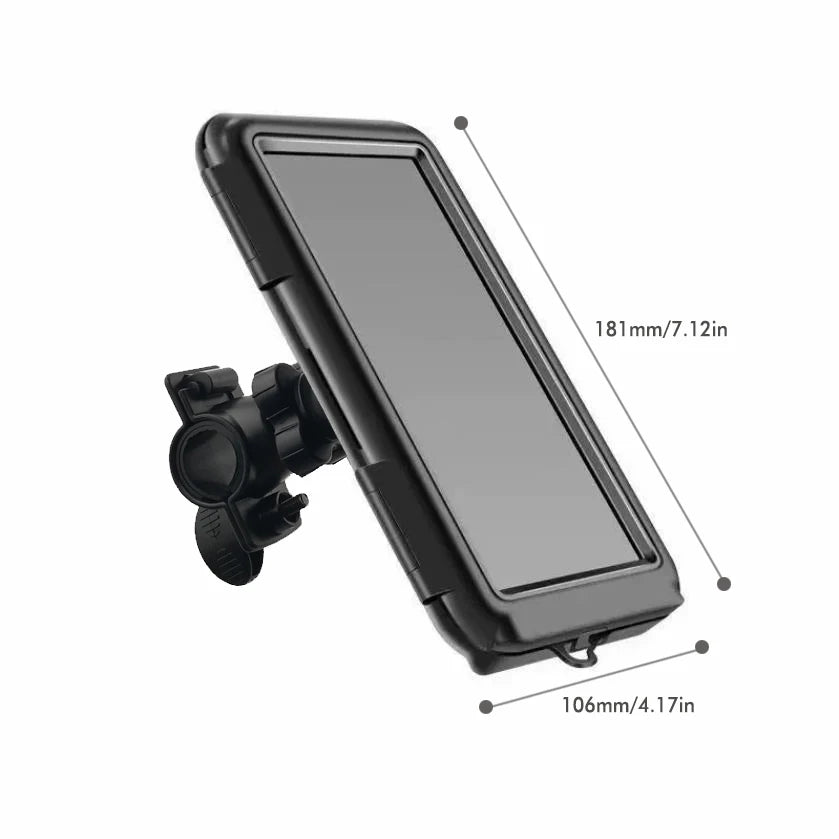 Waterproof Motorcycle Phone Holder – Handlebar & Mirror Mount with Navigation Cover