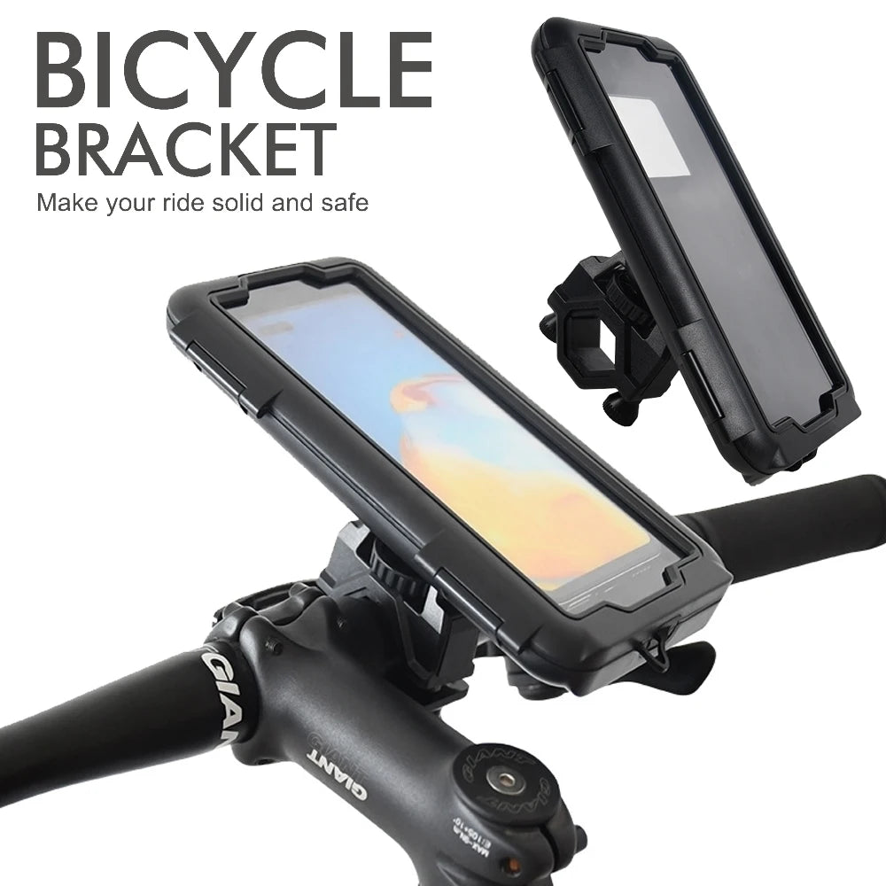 Waterproof Motorcycle Phone Holder – Handlebar & Mirror Mount with Navigation Cover