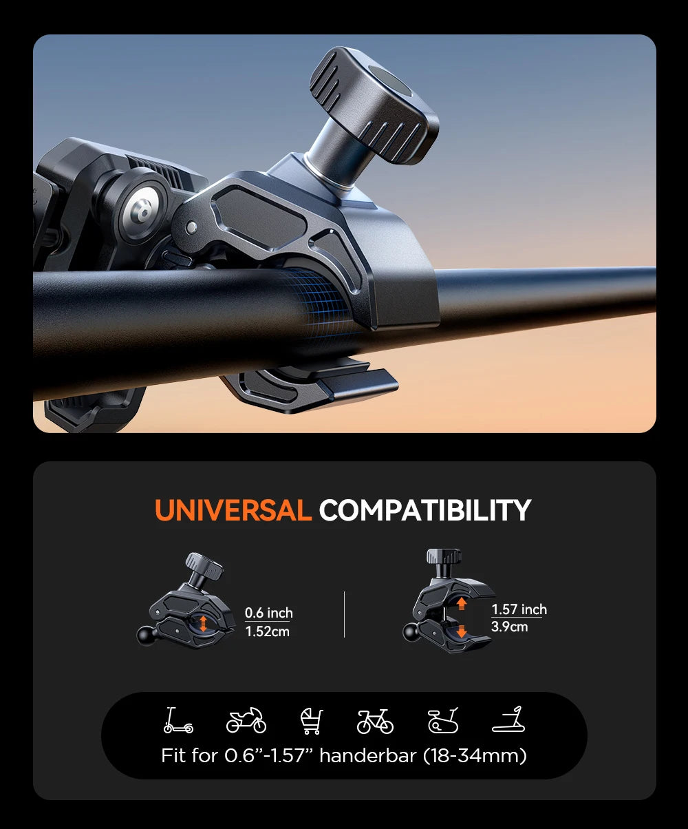 Dual Vibration Dampener Motorcycle Phone Mount – Military-Grade Shock Absorption