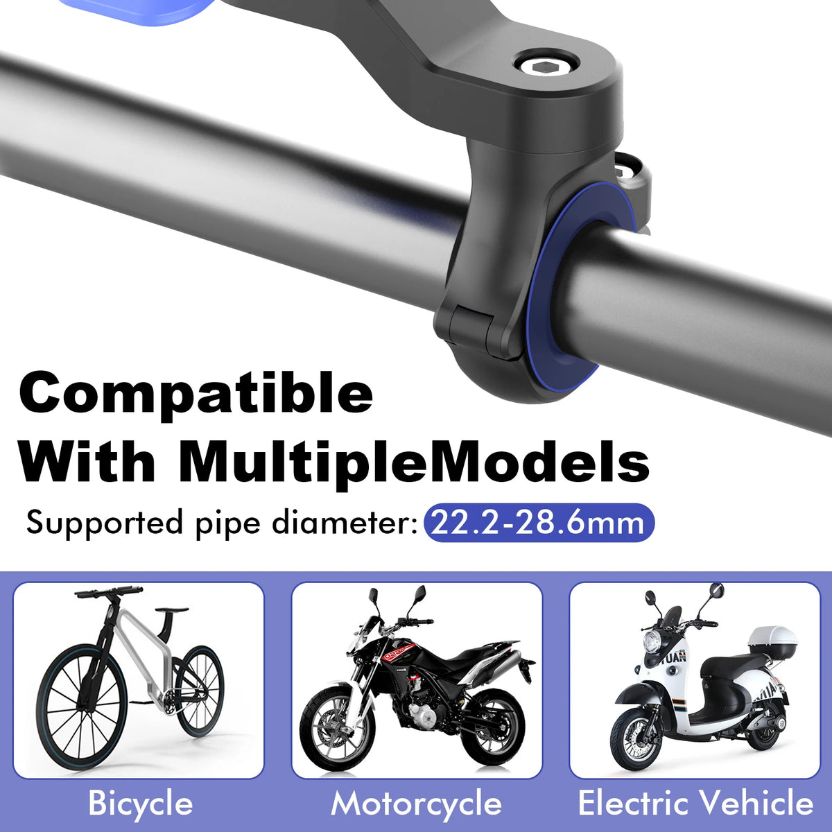 Anti-Shake Motorcycle Phone Mount – Vibration Dampener with Quick Release