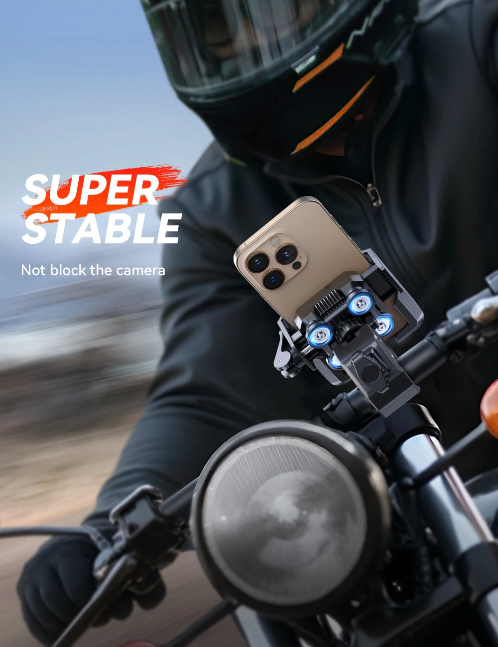 Dual Vibration Dampener Motorcycle Phone Mount – Military-Grade Shock Absorption
