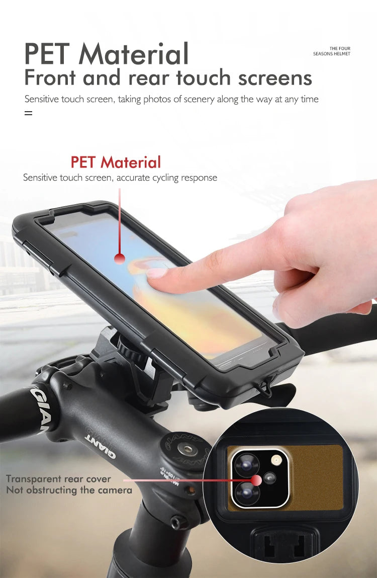 Waterproof Motorcycle Phone Holder – Handlebar & Mirror Mount with Navigation Cover