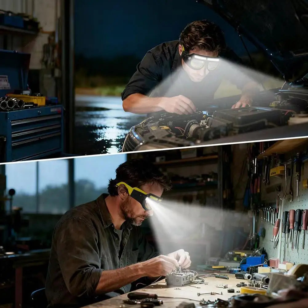 LED Headlight Glasses – Rechargeable 800-Lumen Motion Sensor Work & Outdoor Glasses