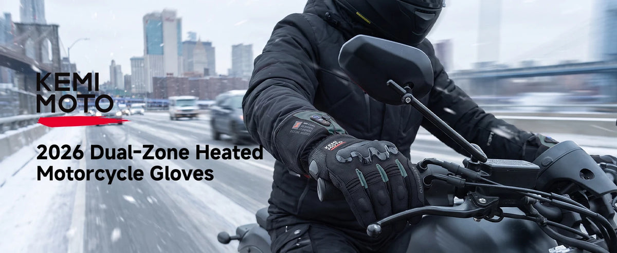 Rechargeable Heated Motorcycle Gloves – Waterproof Winter Riding Gloves with 3 Heat Settings