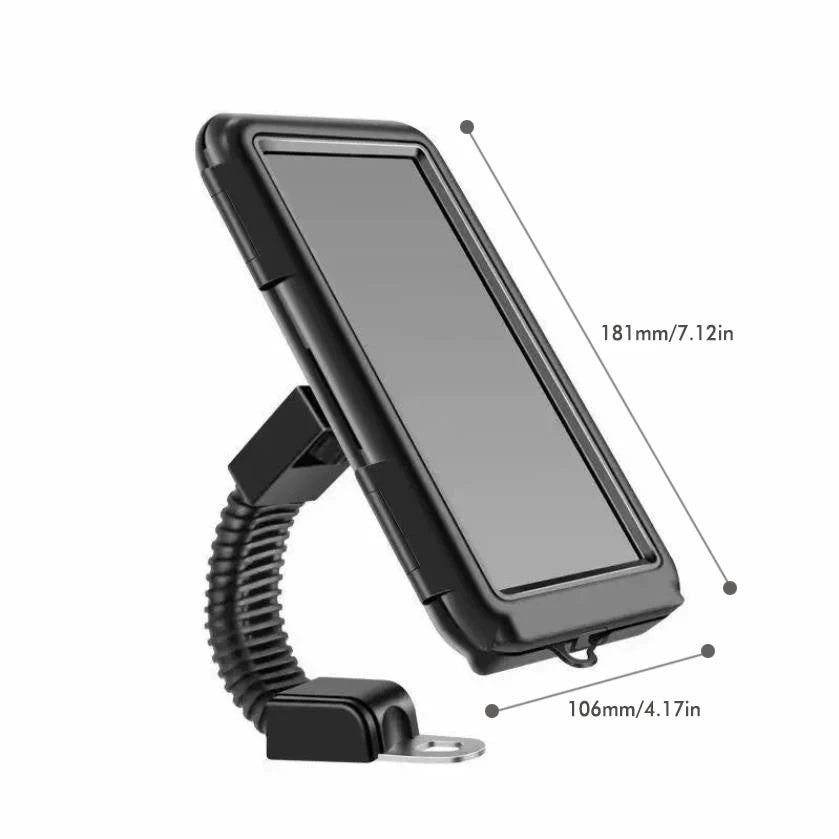 Waterproof Motorcycle Phone Holder – Handlebar & Mirror Mount with Navigation Cover