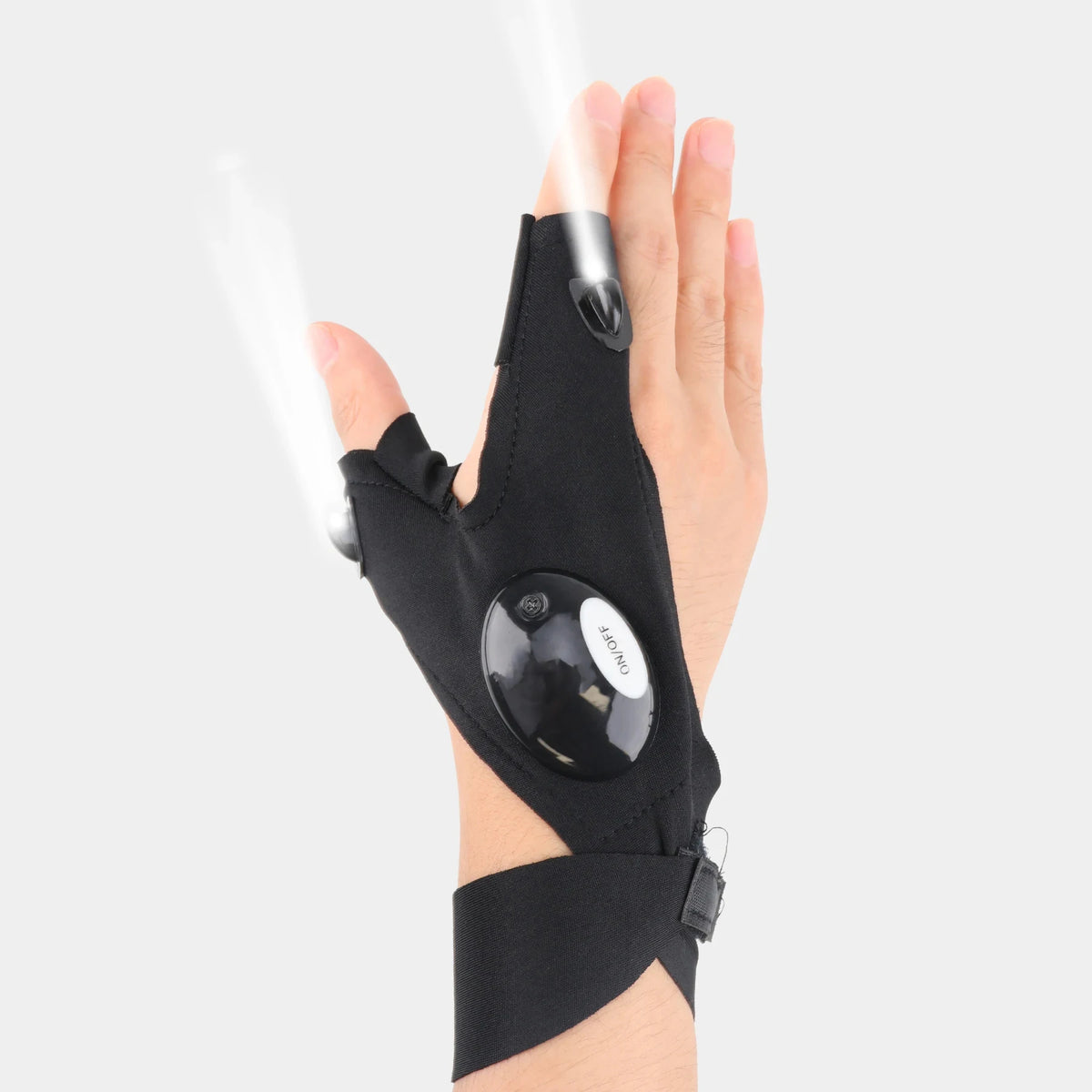 LED Flashlight Fingerless Gloves – Waterproof Half-Finger Work & Outdoor Gloves