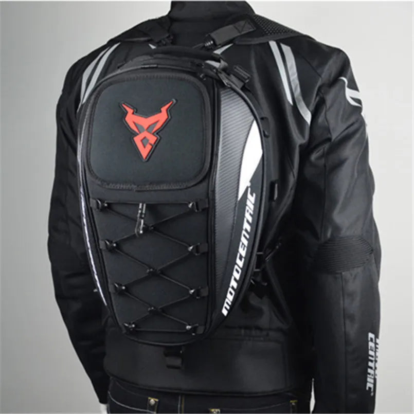 MOTOCENTRIC Waterproof Motorcycle Tail Bag – Expandable Rear Seat & Helmet Backpack