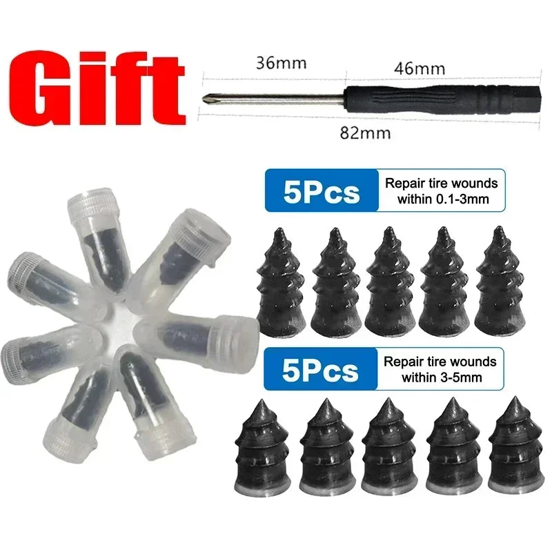 Tire Repair Rubber Nail Plugs – Universal Puncture Repair Kit