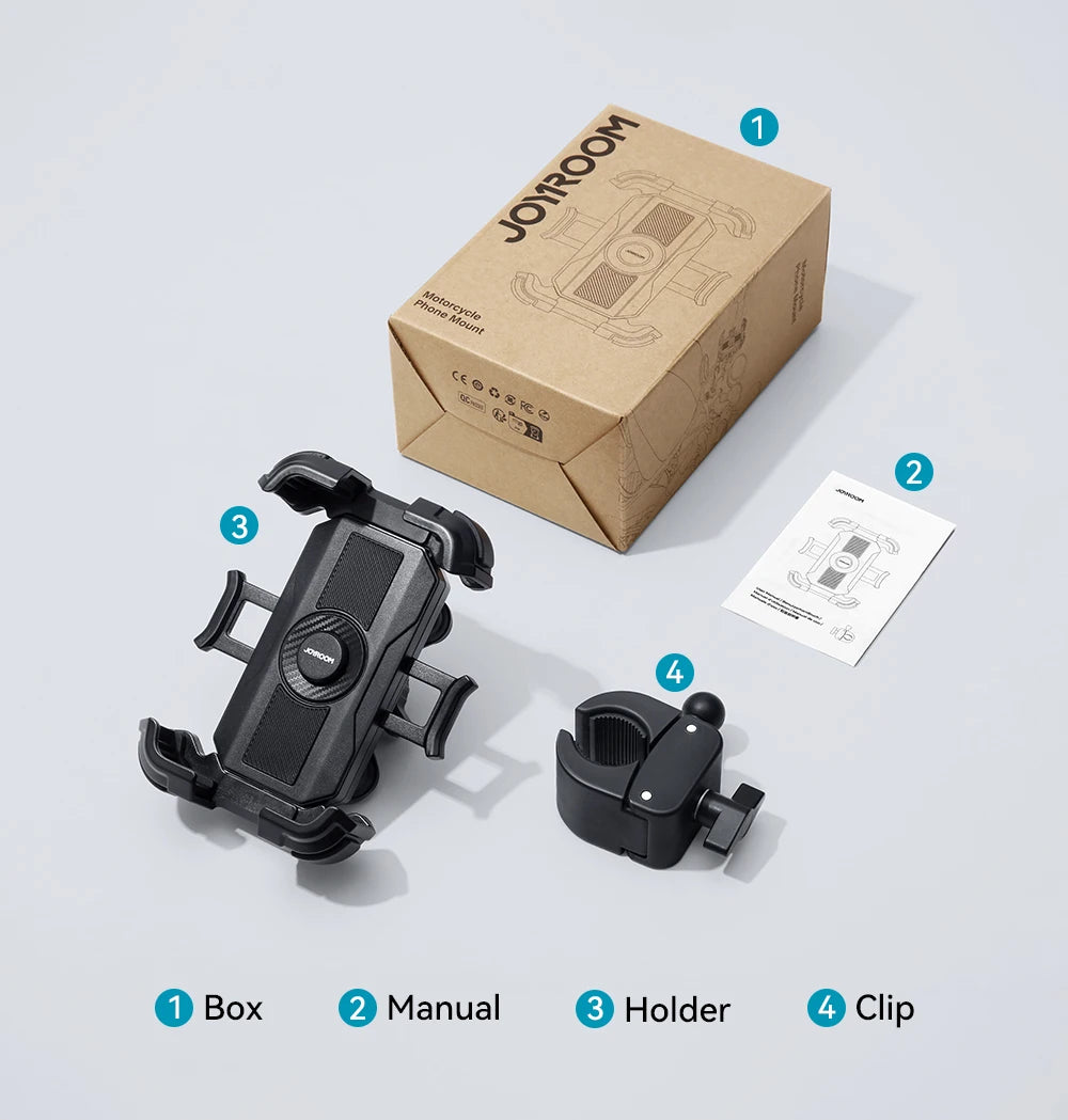 Anti-Vibration Motorcycle Phone Mount – 360° Adjustable Handlebar Holder (JR-ZS498)
