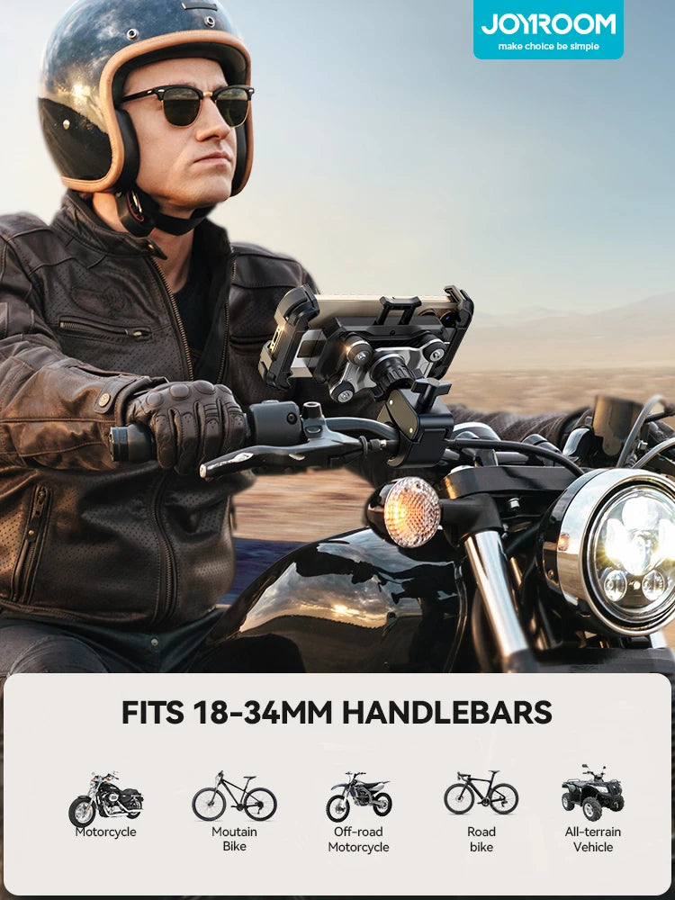 Anti-Vibration Motorcycle Phone Mount – 360° Adjustable Handlebar Holder (JR-ZS498)