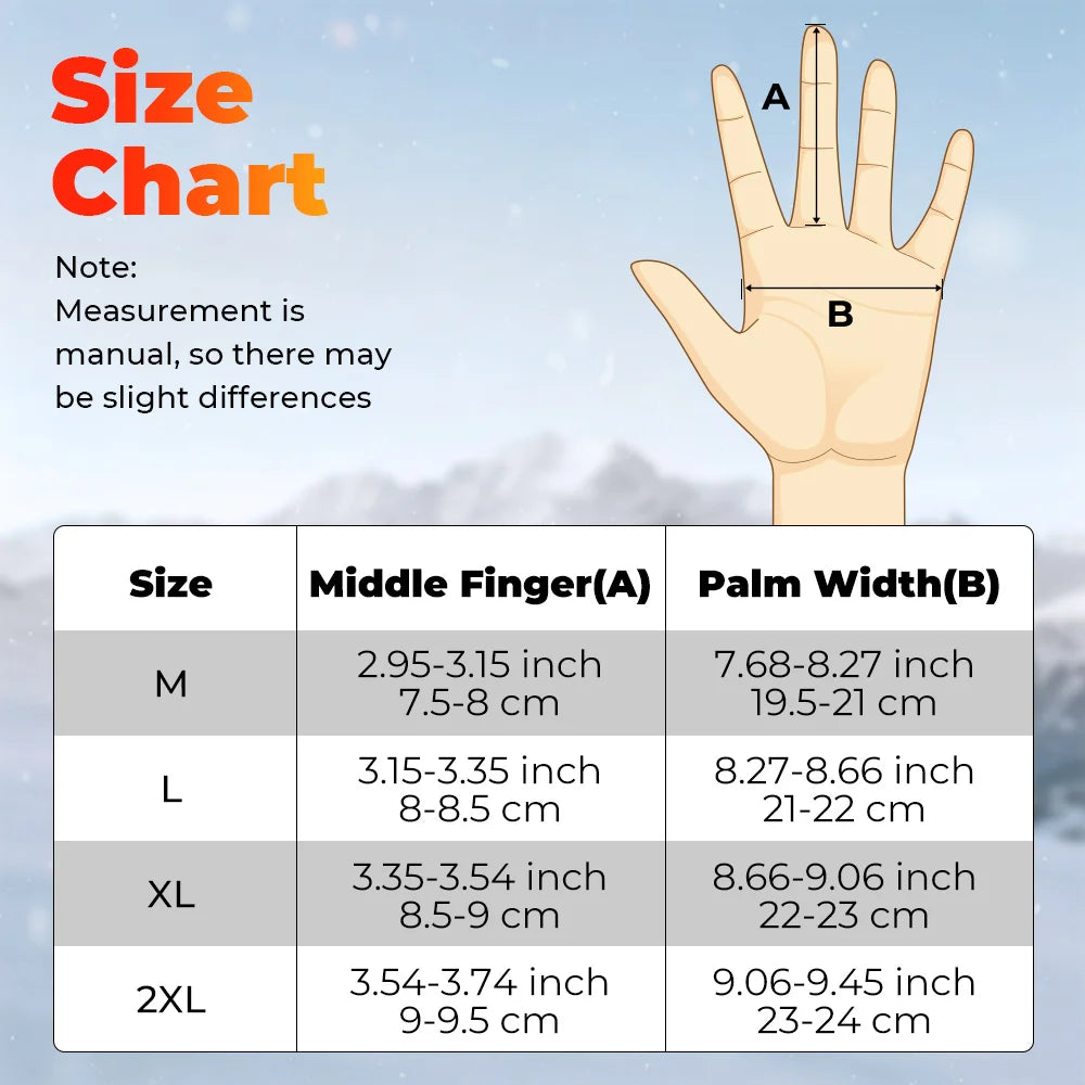 Rechargeable Heated Motorcycle Gloves – Waterproof Winter Riding Gloves with 3 Heat Settings