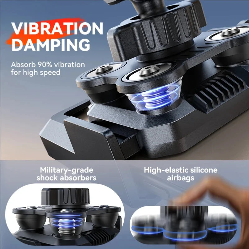 Dual Vibration Dampener Motorcycle Phone Mount – Military-Grade Shock Absorption