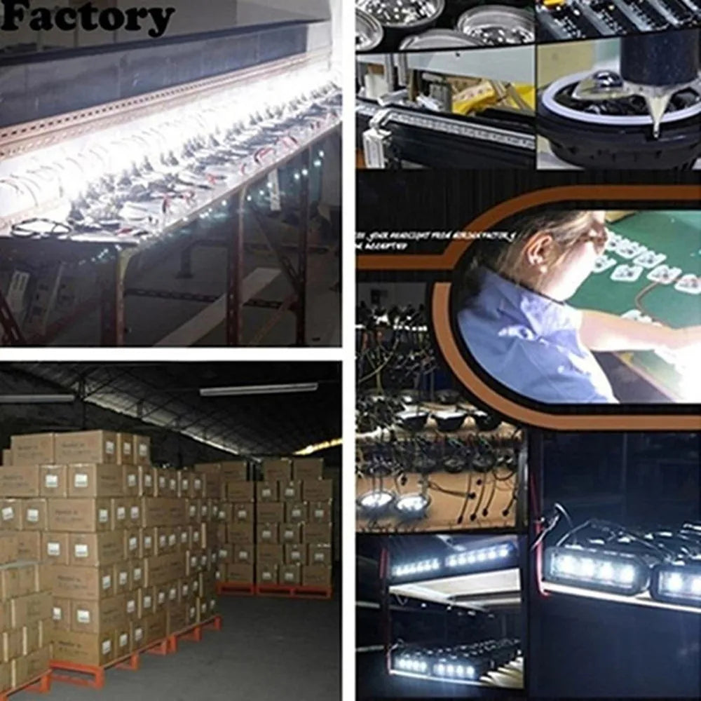 100W Dual-Color LED Motorcycle Fog & Auxiliary Driving Lights – Pair with Wired Switch