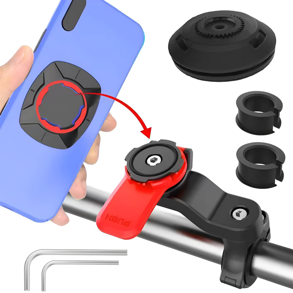 Anti-Shake Motorcycle Phone Mount – Vibration Dampener with Quick Release