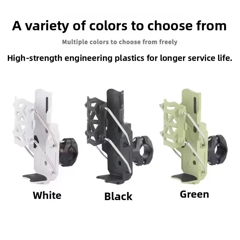360° Adjustable Motorcycle Cup Holder – Universal Handlebar Water Bottle Cage
