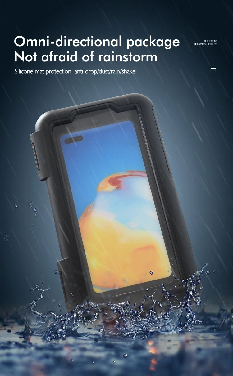 Waterproof Motorcycle Phone Holder – Handlebar & Mirror Mount with Navigation Cover