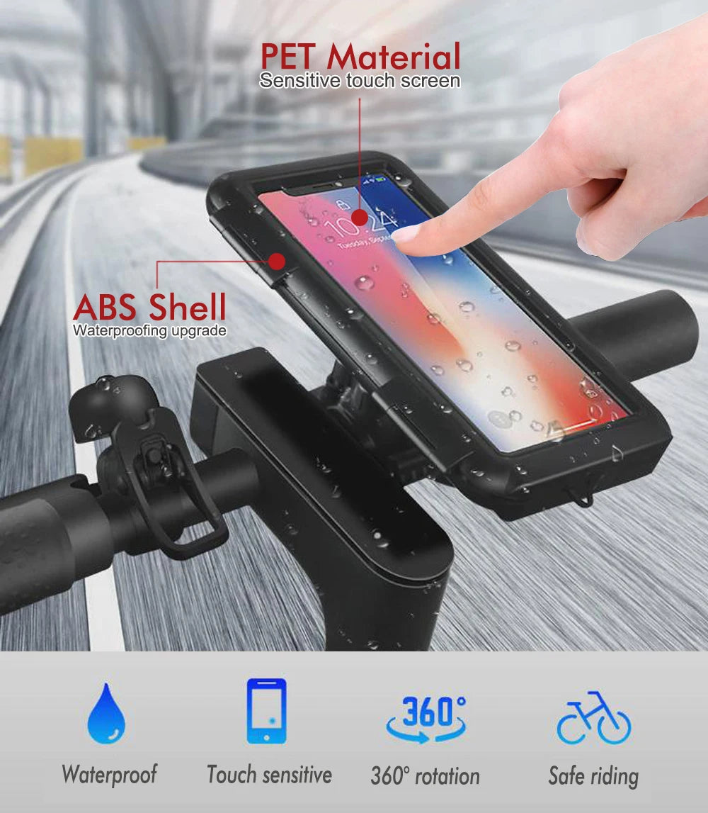 Waterproof Motorcycle Phone Holder – Handlebar & Mirror Mount with Navigation Cover