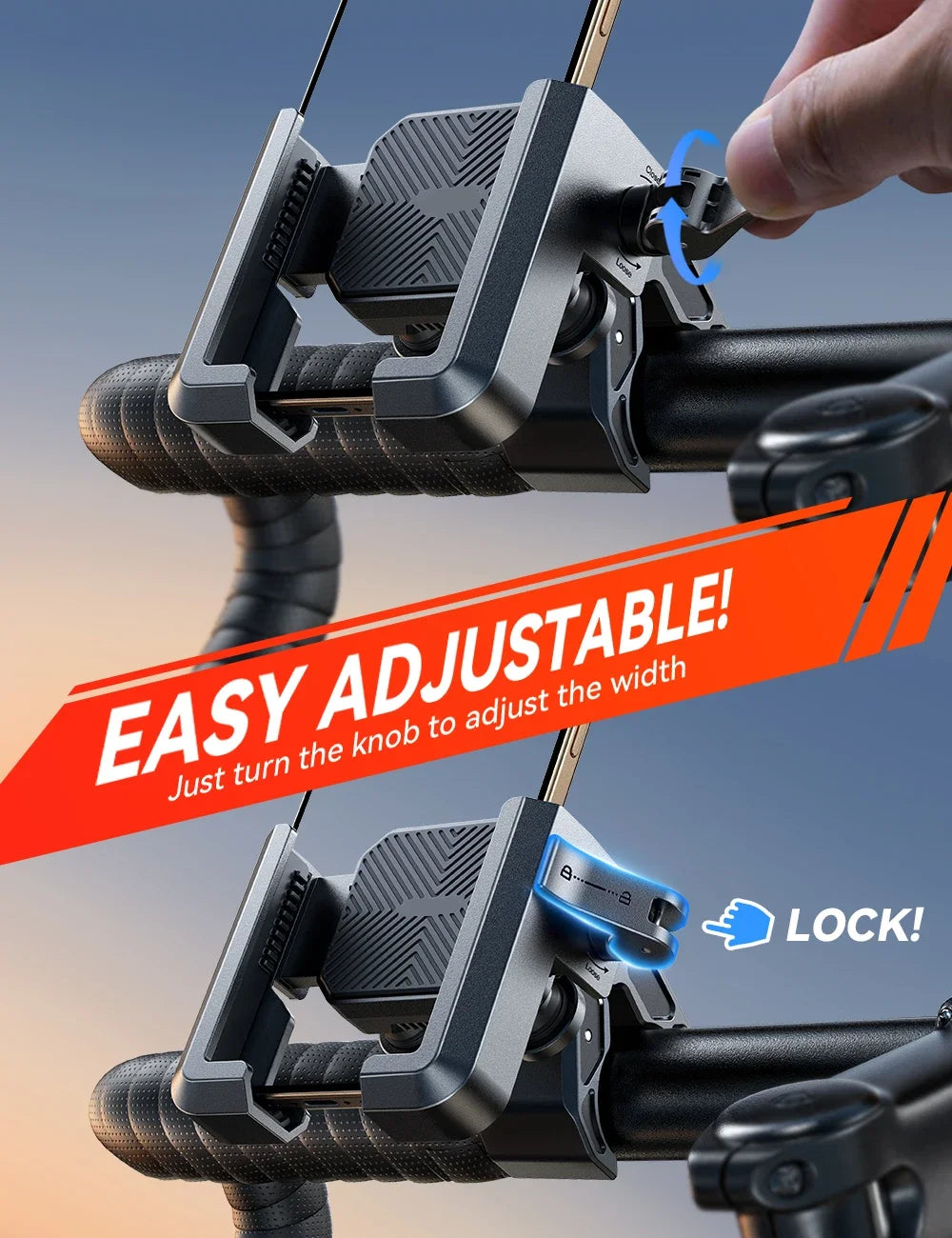 Dual Vibration Dampener Motorcycle Phone Mount – Military-Grade Shock Absorption