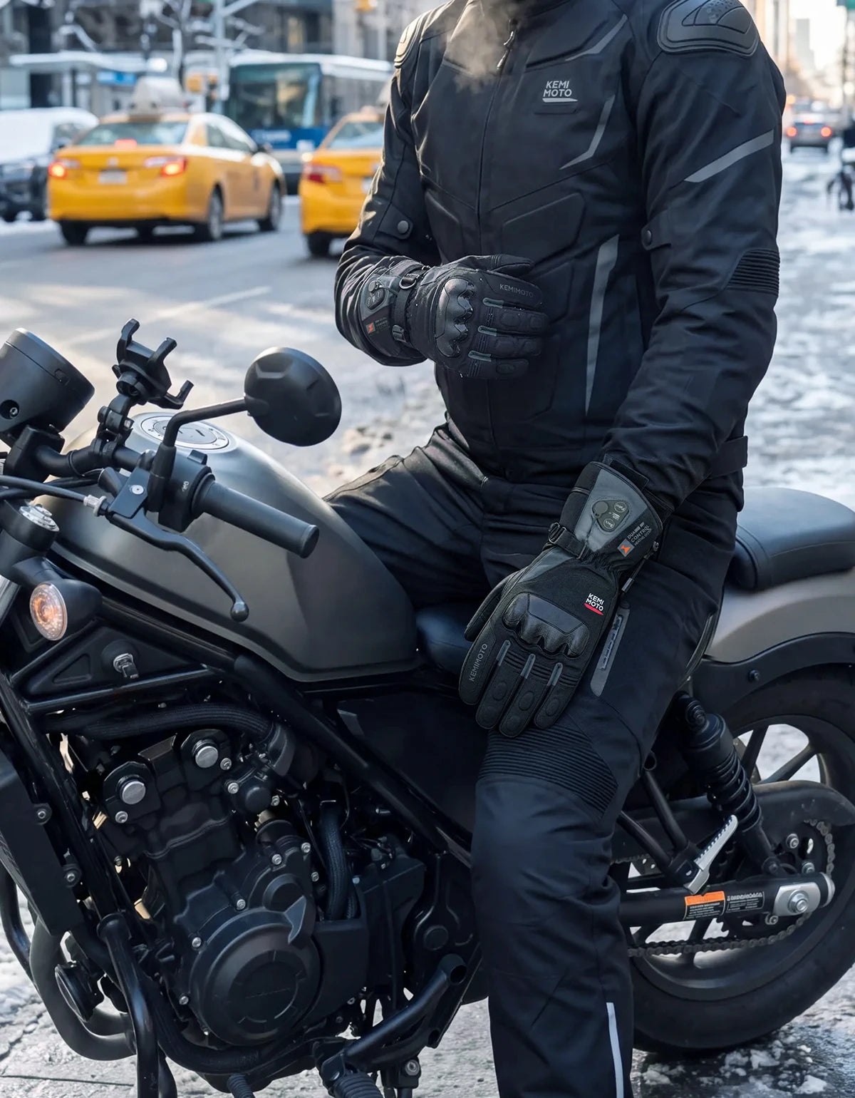 Rechargeable Heated Motorcycle Gloves – Waterproof Winter Riding Gloves with 3 Heat Settings