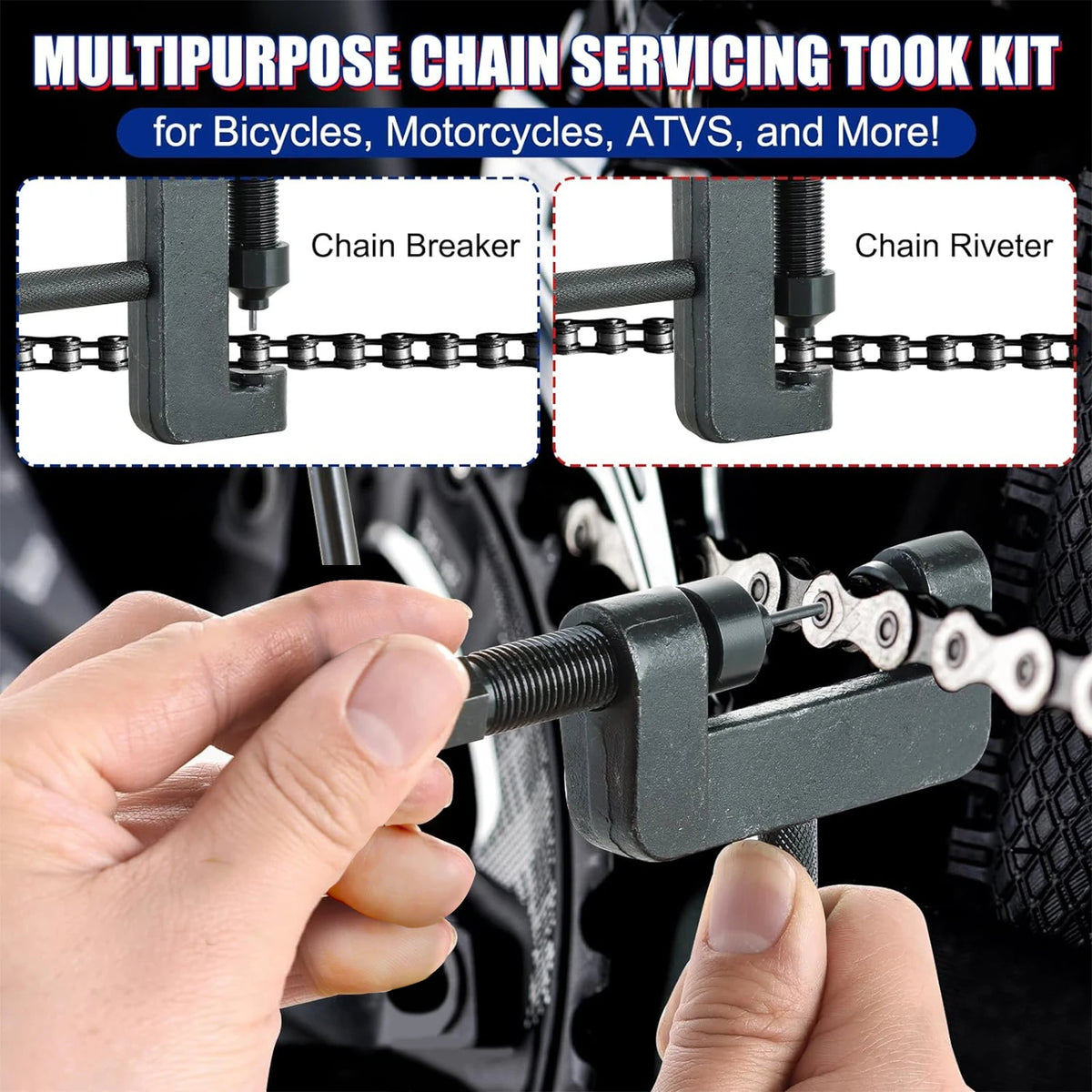 Motorcycle Chain Breaker Tool Kit – Fits 520, 525 & 530 Chains
