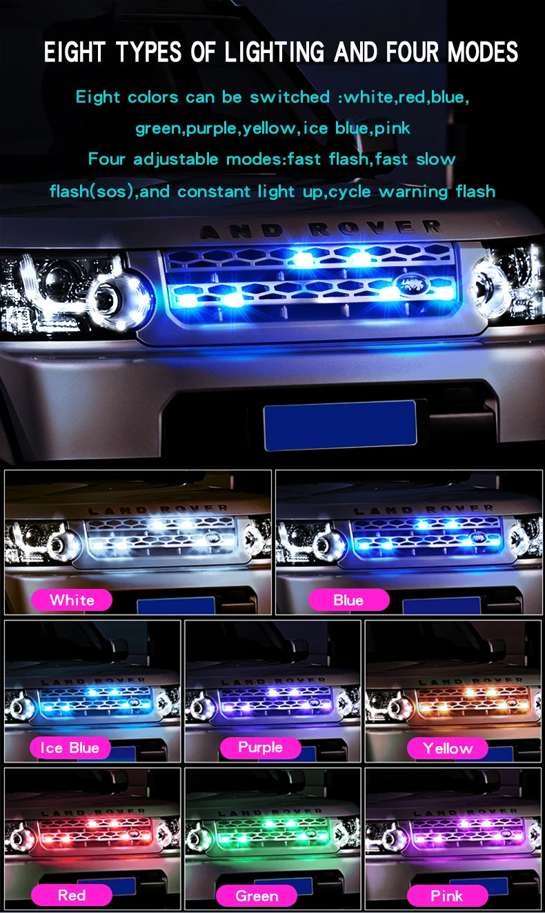 RGB LED Strobe Warning Light – USB Rechargeable Wireless Motorcycle & Drone Light