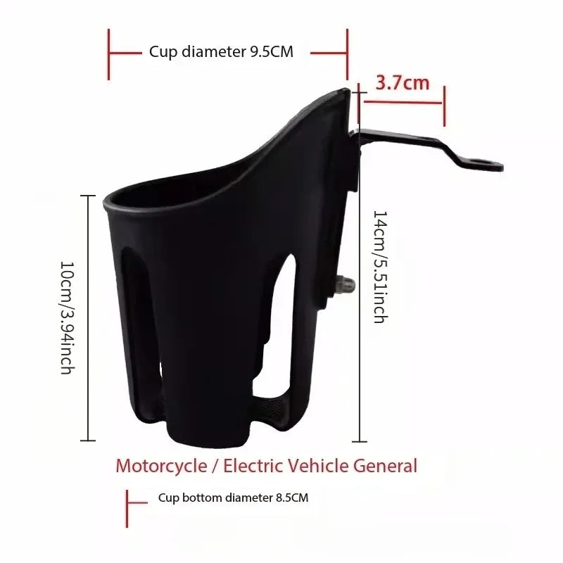 Universal Motorcycle & Bike Cup Holder – Handlebar Water Bottle Cage