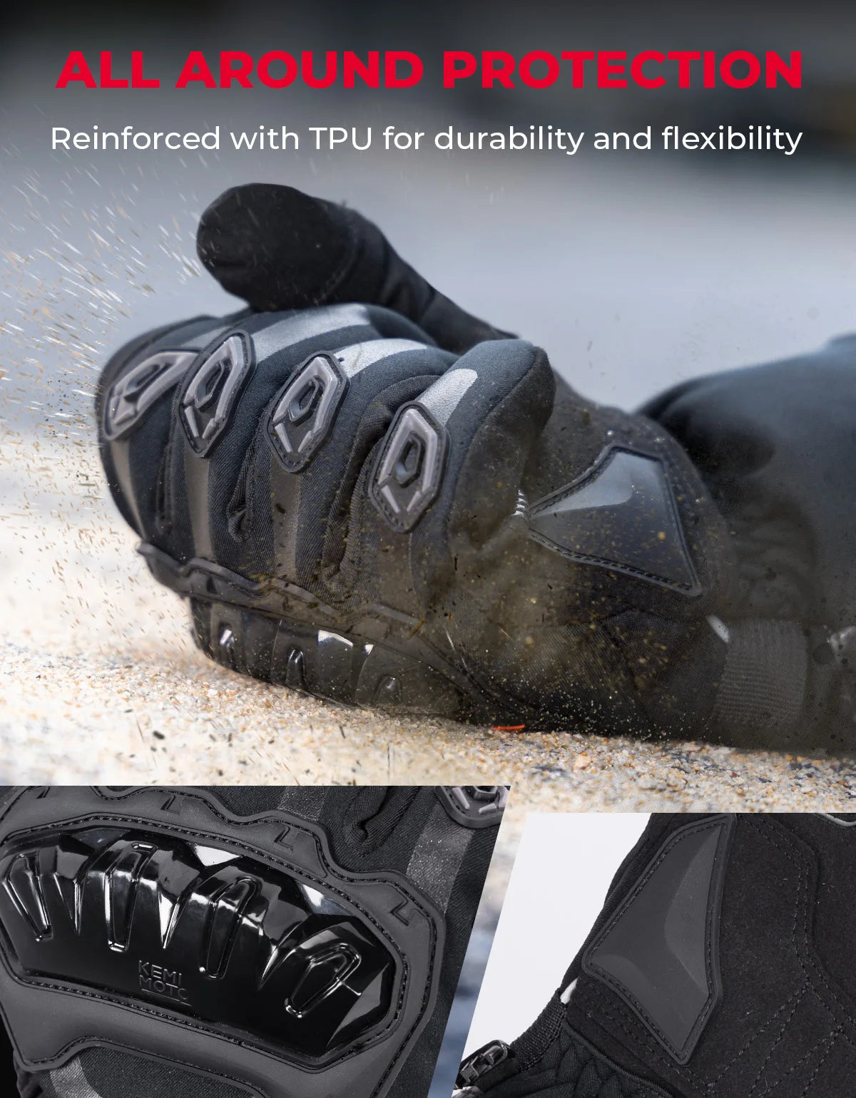 Rechargeable Heated Motorcycle Gloves – Waterproof Winter Riding Gloves with 3 Heat Settings