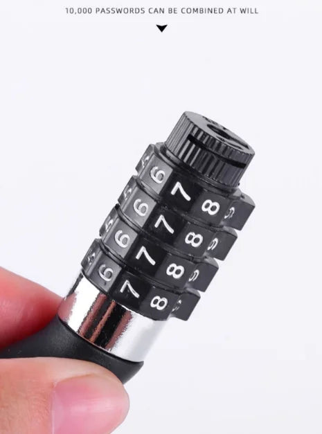 Motorcycle Anti-Theft Chain Lock –  4-Digit Combination Cable Lock for Helmets & Bikes