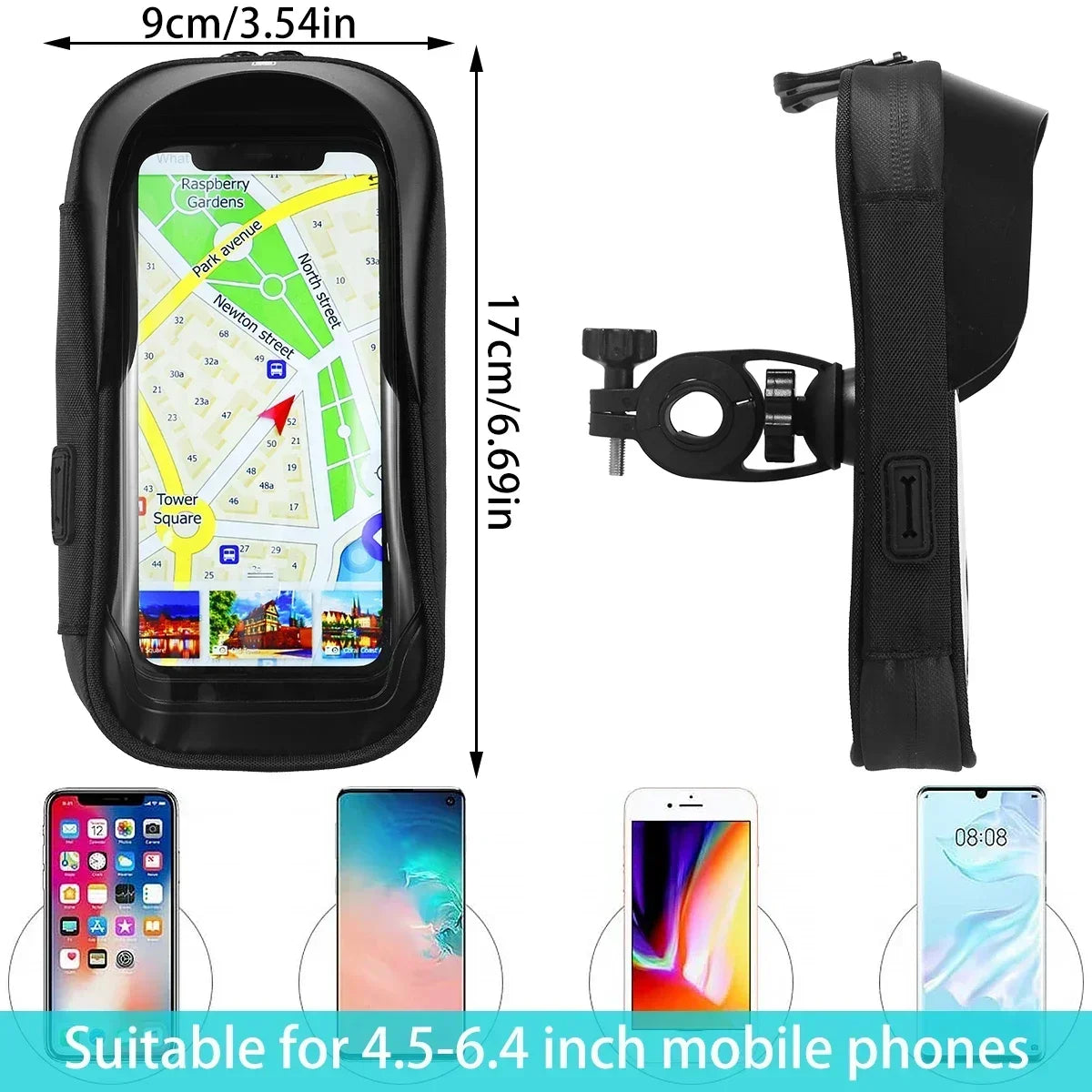 Waterproof Motorcycle Phone Holder – 360° Handlebar Mount