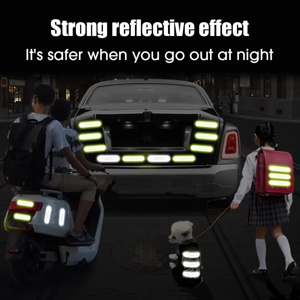 Motorcycle Helmet Reflective Safety Strips – 10-Pack Night Visibility Decals