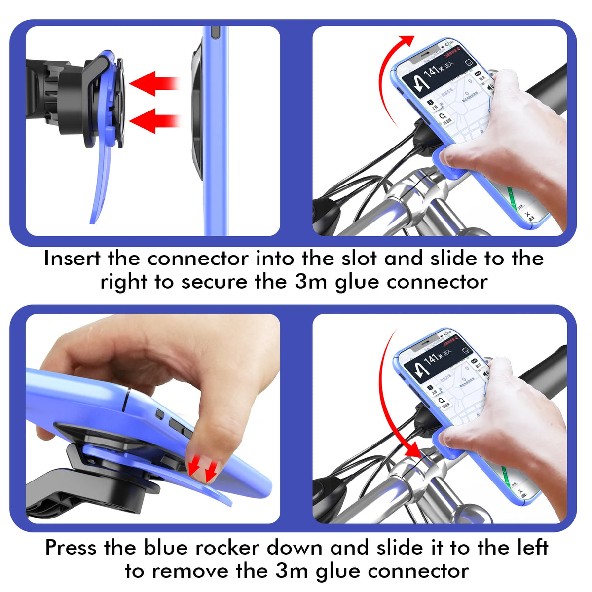 Anti-Shake Motorcycle Phone Mount – Vibration Dampener with Quick Release