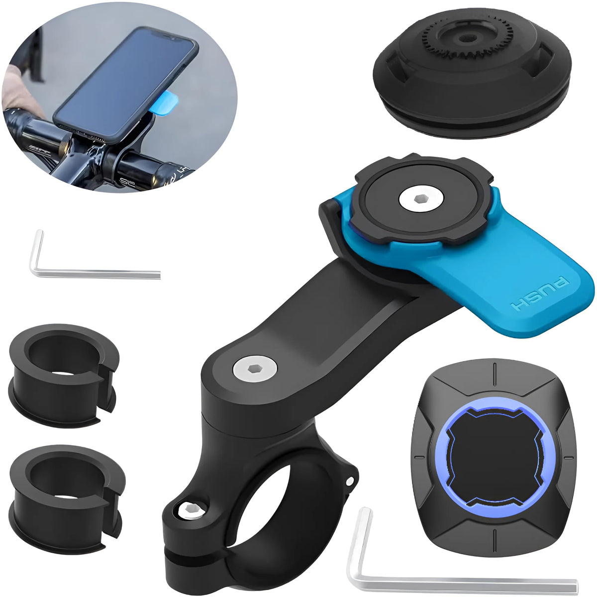 Anti-Shake Motorcycle Phone Mount – Vibration Dampener with Quick Release
