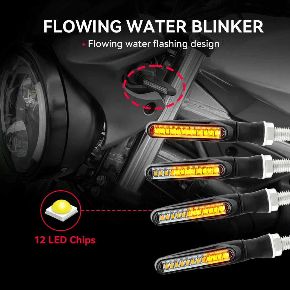 Motorcycle LED Turn Signals – Sequential Flowing Indicator & DRL Brake Light