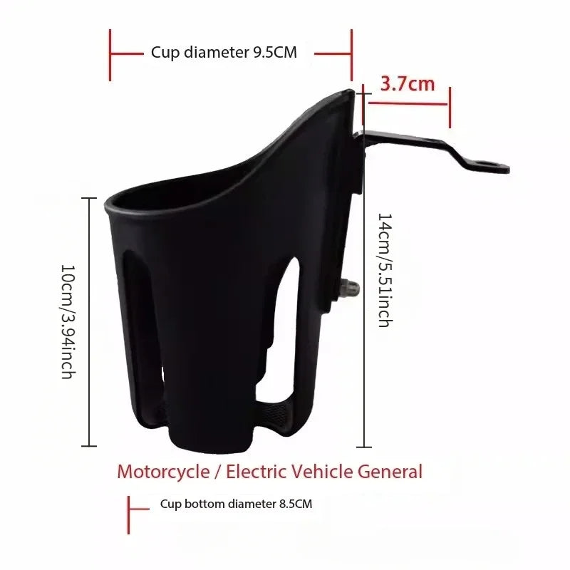 Universal Motorcycle & Bike Cup Holder – Handlebar Water Bottle Cage