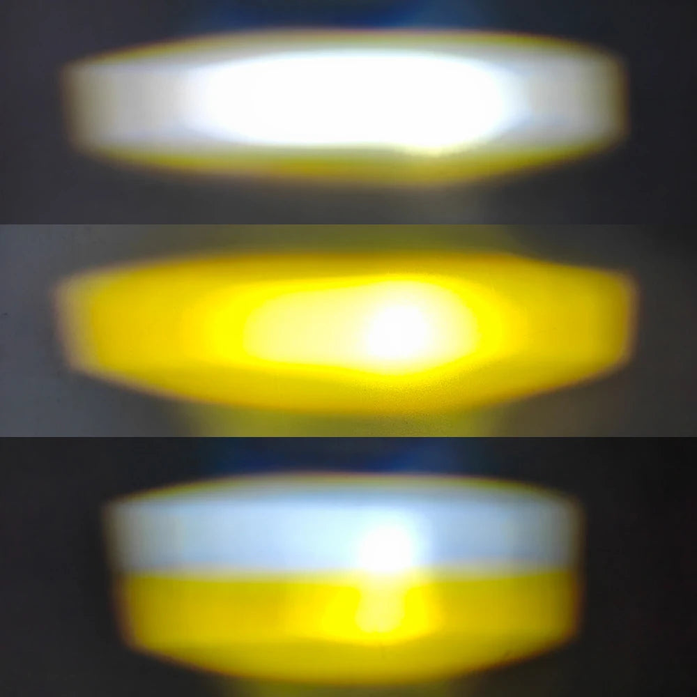 100W Dual-Color LED Motorcycle Fog & Auxiliary Driving Lights – Pair with Wired Switch