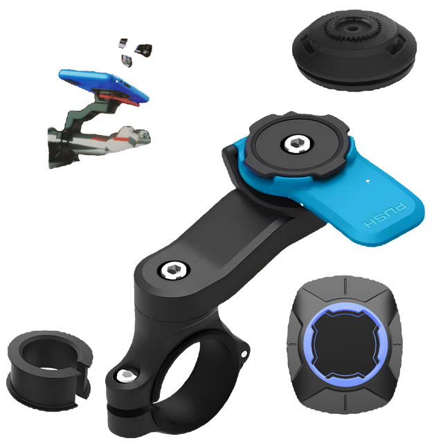 Anti-shake motorcycle phone mount with vibration dampener and quick release