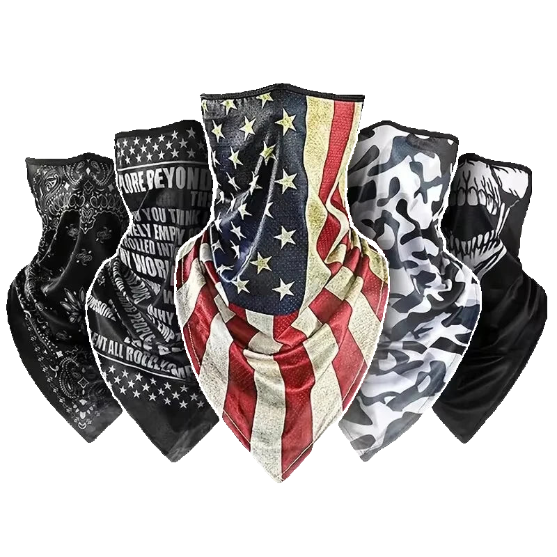 Cooling neck gaiter and motorcycle riding scarf for sun and wind protection