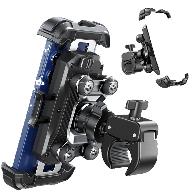 Joyroom anti-vibration motorcycle phone mount with 360-degree handlebar holder