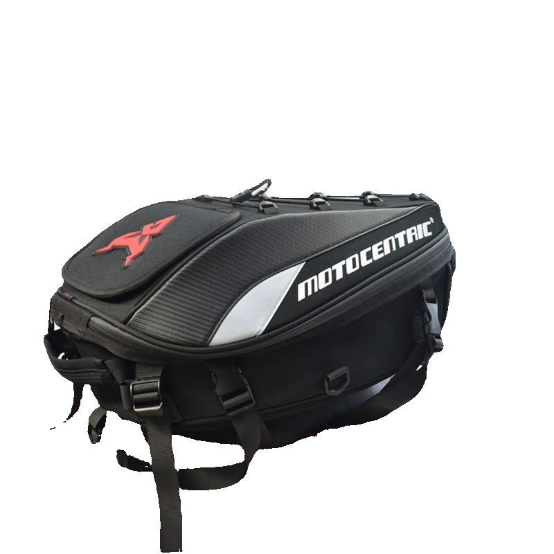 MOTOCENTRIC waterproof expandable motorcycle tail bag with mounting straps
