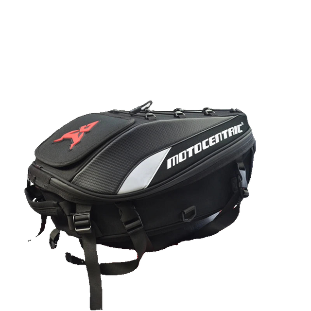 MOTOCENTRIC waterproof expandable motorcycle tail bag with mounting straps